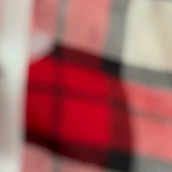 Talbots LARGE PETITE red/black/white plaid with a metallic thread.  EUC!!!!! - Picture 8 of 13